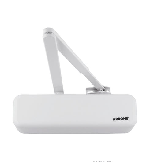 Hoppe Arrone AR3500 overhead door closer in traffic white finish